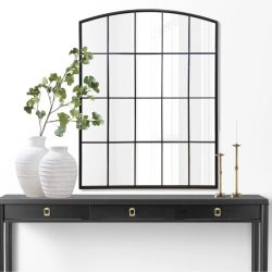 Black Windowpane Wall Mirror